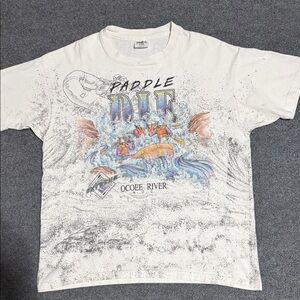 White Paddle or Die Graphic T-Shirt, vintage single stitch.
